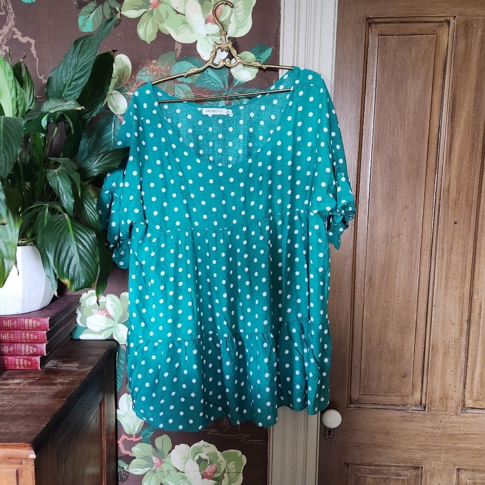 MISSLOOK Polka-dot Top Size 3X